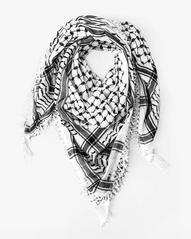 [PS-HE-K-NB] Keffieh Palestinien Noir Et Blanc